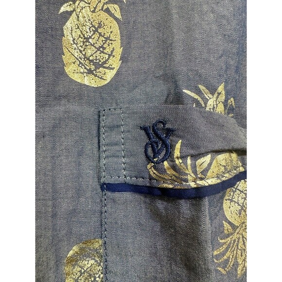 Victoria's Secret Women Large Blue Pineapple Print Button Up Lounge Pajama Shirt - Picture 7 of 13